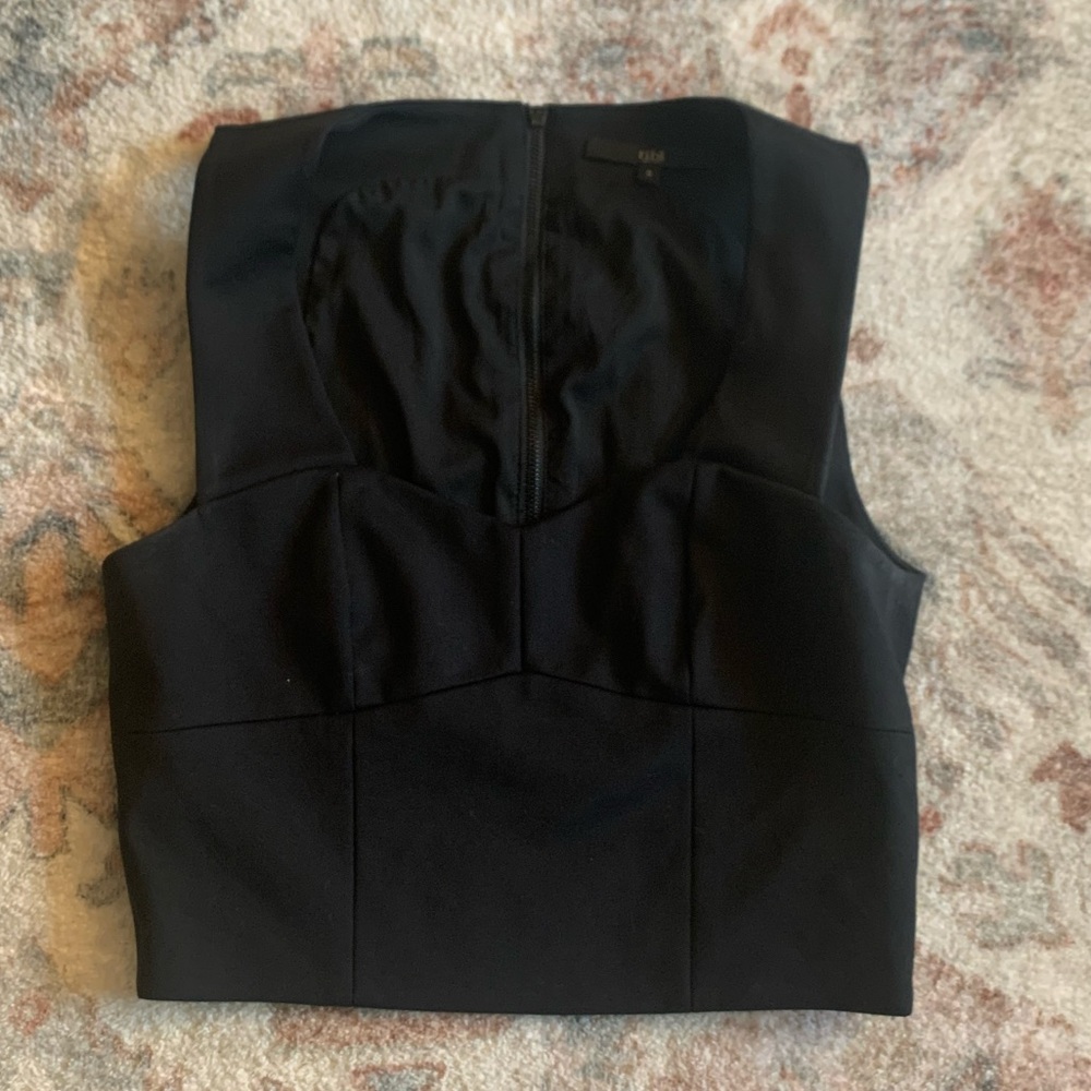 Tibi square neckline cropped top